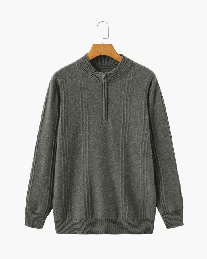 Zaragoza | 100% Cashmere Ribbed Half-Zip
