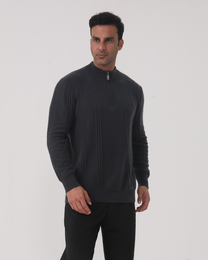 Zaragoza | 100% Cashmere Ribbed Half-Zip
