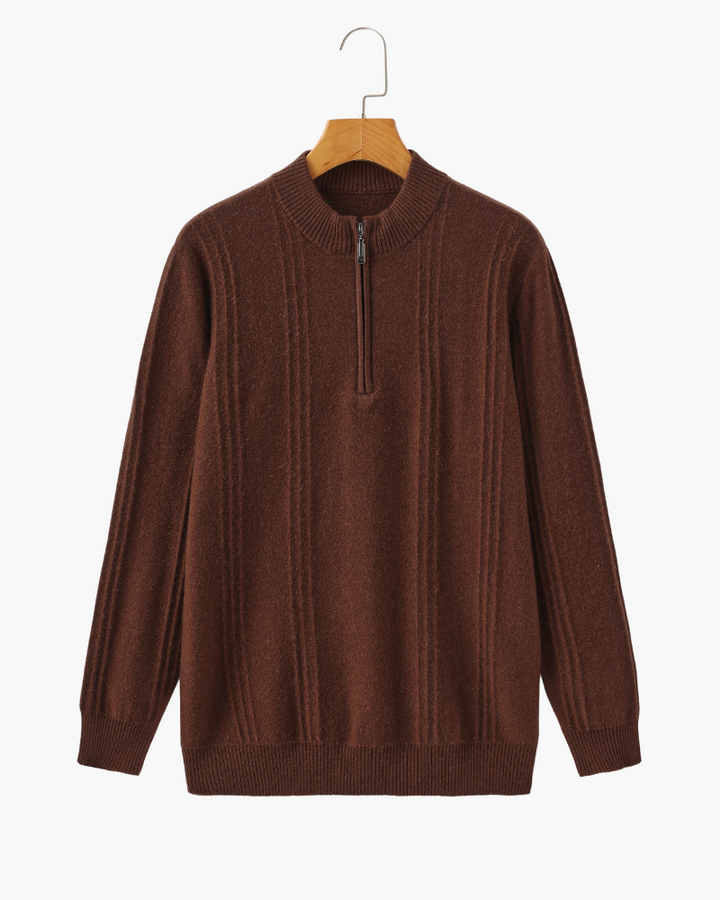 Zaragoza | 100% Cashmere Ribbed Half-Zip