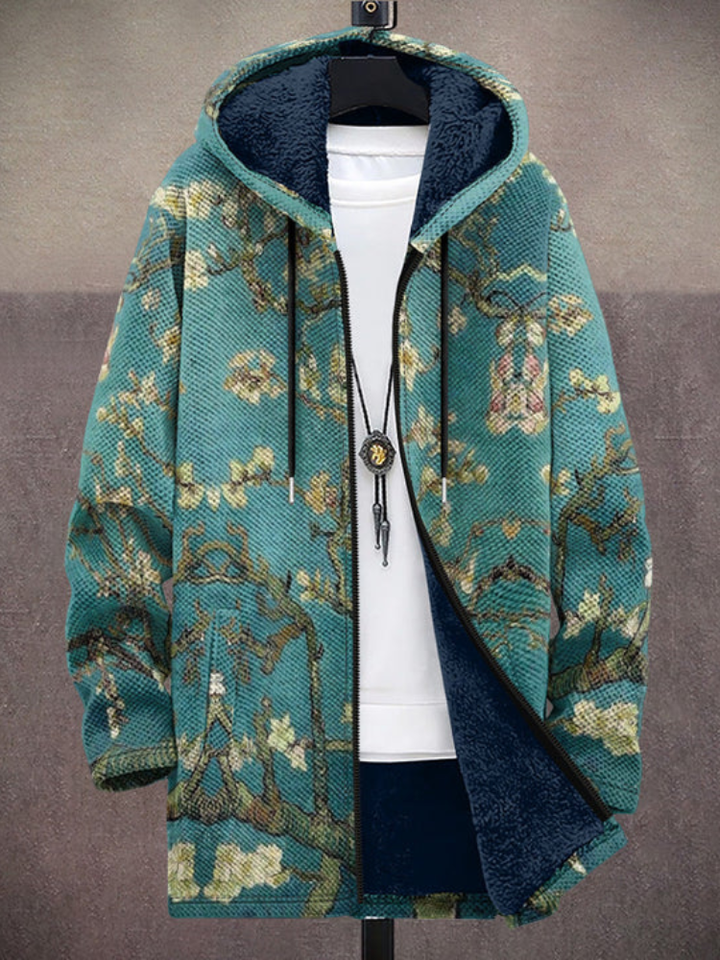 Celine | Chaqueta con capucha de lujo inspirada en el arte con cremallera