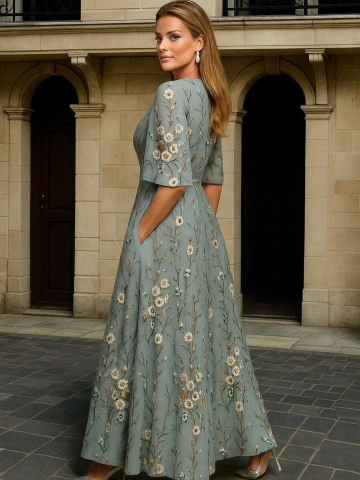 Hazel | Elegante Vestido Boho con Cuello en V y Cinturón