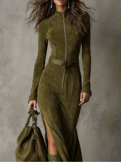 Alessia | Vestido largo de ante